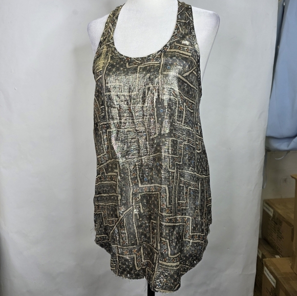 Isabel Marant Tops - Isabel Marant x H&M silk Metallic studded racer back Tank top